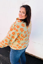 Load image into Gallery viewer, Spice Of Life Sage Flower Print Sherpa Button Down Jacket