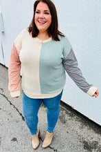 Load image into Gallery viewer, Feeling Casual Rust &amp; Olive Two-Tone Knit Color Block Top
