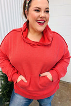 Load image into Gallery viewer, A New Day Red Mineral Wash Rib Knit Hoodie