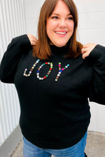 Load image into Gallery viewer, Give Back JOY Jewel Beaded Black Sweater