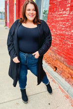 Load image into Gallery viewer, Over The Moon Black Hacci Midi Open Cardigan
