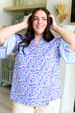 Load image into Gallery viewer, Lizzy Bell Sleeve Top in Violet Filigree