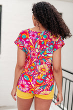 Load image into Gallery viewer, Lizzy Cap Sleeve Top Magenta and Pink Multi Floral