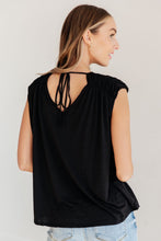 Load image into Gallery viewer, Ruched Cap Sleeve Top in Black