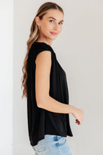 Load image into Gallery viewer, Ruched Cap Sleeve Top in Black