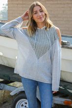 Load image into Gallery viewer, Cold Shoulder Color Block Pullover Hoodie