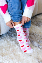 Load image into Gallery viewer, Pink &amp; Red Hearts Crew Socks