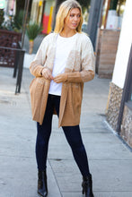 Load image into Gallery viewer, Camel Ombre Cable Knit Open Cardigan