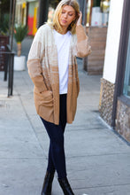 Load image into Gallery viewer, Camel Ombre Cable Knit Open Cardigan
