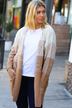 Load image into Gallery viewer, Camel Ombre Cable Knit Open Cardigan