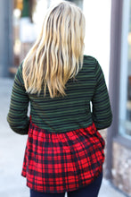 Load image into Gallery viewer, Holiday Plaid Babydoll Color Block Swing Top
