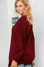 Load image into Gallery viewer, Burgundy Oversized Out Seam Knit Sweater Top