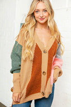 Load image into Gallery viewer, Geometric Color Block Button Down Cardigan