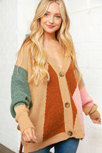 Load image into Gallery viewer, Geometric Color Block Button Down Cardigan