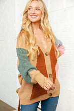 Load image into Gallery viewer, Geometric Color Block Button Down Cardigan