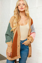 Load image into Gallery viewer, Geometric Color Block Button Down Cardigan