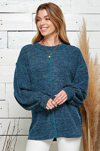 Exposed Stitch Waffle Knit