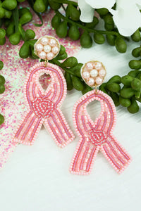 Pearls & Pink Ribbon Seed Beads
