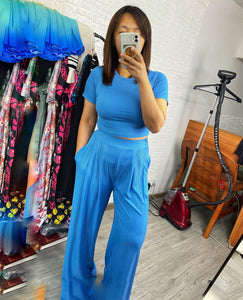 Ribbed Crop Lounge Set- OPEN NOW