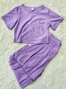 Ribbed Crop Lounge Set- OPEN NOW