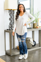 Load image into Gallery viewer, Basics Are Best Long Sleeve V-Neck Top in Bone