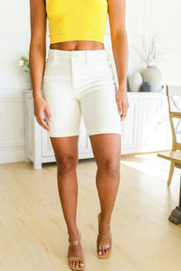 Brenda Mid Rise Cuffed Denim Bermuda Shorts