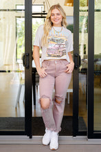 Load image into Gallery viewer, Babs High Rise Distressed Straight Jeans in Mauve