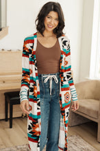 Load image into Gallery viewer, Desert Winter Aztec Print Long Cardigan