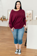 Load image into Gallery viewer, Drive Downtown Dolman Sleeve Top in Wine