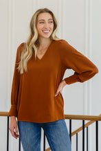 Load image into Gallery viewer, Enjoy This Moment V Neck Blouse In Toffee