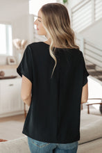 Load image into Gallery viewer, Frequently Asked Questions V-Neck Top in Black
