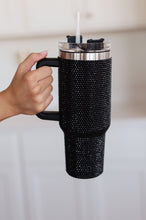 Load image into Gallery viewer, Glam Girl 40 oz Rhinestone Tumbler in Black