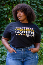 Load image into Gallery viewer, Grateful Heart Graphic T-Shirt In Black