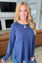 Load image into Gallery viewer, Melange Baby Waffle Long Sleeve Top in Light Navy