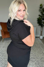 Load image into Gallery viewer, Short Sleeve Hoodie Dress in Black