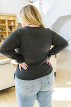 Load image into Gallery viewer, Little Talks Ribbed Long Sleeve Top in Charcoal