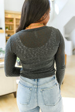 Load image into Gallery viewer, Little Talks Ribbed Long Sleeve Top in Charcoal