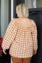 Load image into Gallery viewer, One Fine Afternoon Gingham Plaid Top In Caramel