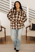 Load image into Gallery viewer, Outside Stroll Plaid Waist Tie Shacket In Brown