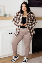 Load image into Gallery viewer, Outside Stroll Plaid Waist Tie Shacket In Brown
