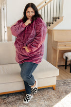 Load image into Gallery viewer, Oversized Velour Blanket Hoodie in Purple