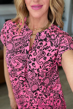 Load image into Gallery viewer, Lizzy Cap Sleeve Top in Pink Paisley