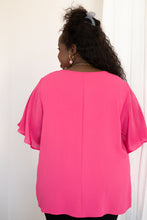 Load image into Gallery viewer, Pink and Perfect Ruffle Sleeve Top