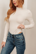 Load image into Gallery viewer, Simple Situation Mock Neck Bodysuit in White Pearl