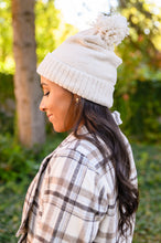 Load image into Gallery viewer, Slouchy Boucle Pom Beanie In Ivory