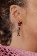 Load image into Gallery viewer, Sparkly Spirit Rectangle Crystal Earrings in Smoke
