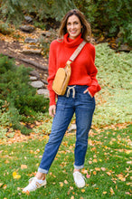 Load image into Gallery viewer, Steady Pace Roll Neck Sweater In Red