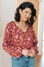 Load image into Gallery viewer, Sunday Brunch Blouse in Rust Floral