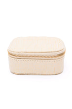 Load image into Gallery viewer, Travel Jewelry Case in Cream Snakeskin