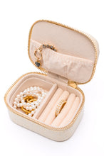 Load image into Gallery viewer, Travel Jewelry Case in Cream Snakeskin